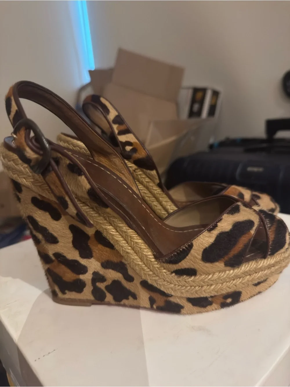 Christian Louboutin leopard calf